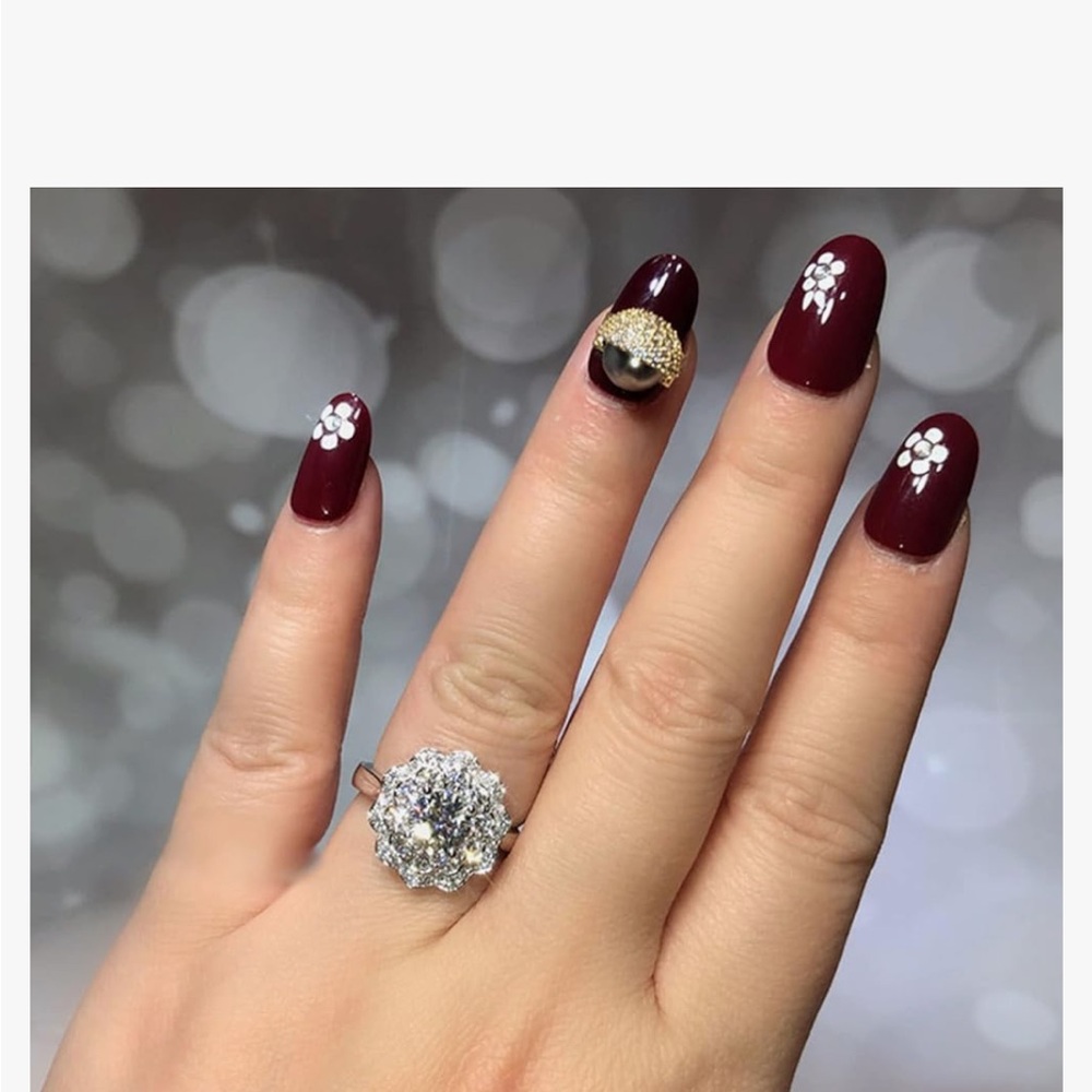 Delicate Flower CZ Ring โ Silver Tone Fashion Jewelry, Sizes 8,9,10 - Picture 5 of 8
